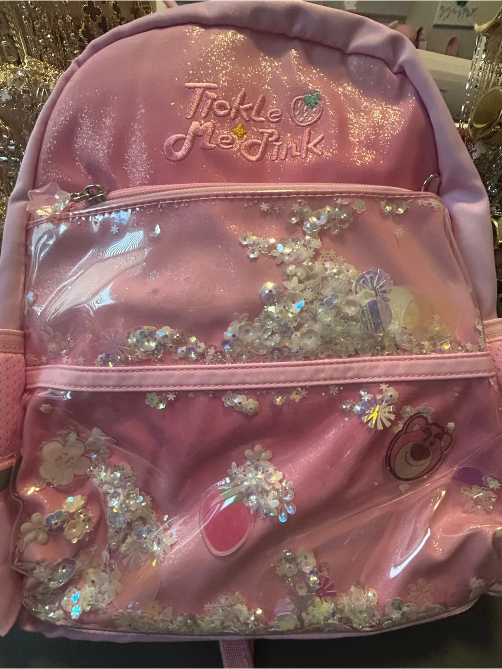 Toy Story Tickle Me Pink Pink Shaker Backpack